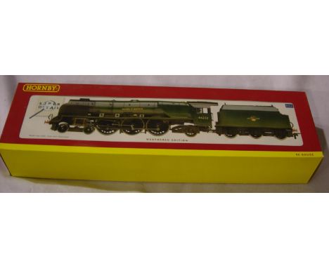Hornby R2446 Duchess Class, Duchess of Montrose 46232, Green Late Crest. Weathered, near mint, box with storage wear. P&amp;P