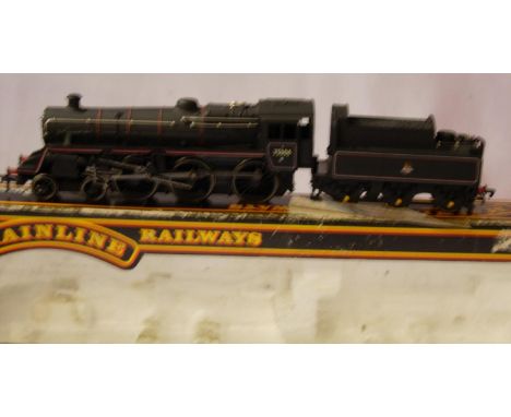 Bachmann Class 4, Black 75006, Early Crest. Excellent condition, no detail pack or paperwork, box is poor. P&amp;P Group 1 (£