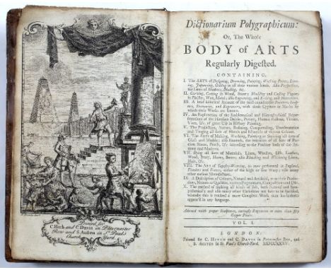 BARROW, John, Dictionarium Polygraphicum or The Whole Body of Arts Regularly Digested, 2 vols. 8vo. (200 x 130mm) with 54 fol