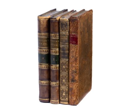 RITSON, Joseph, Ed. 'Scottish Song' in 2 vols. London 1714, marbled end papers and edges, 1/2 tooled leather, brown calf. 8vo