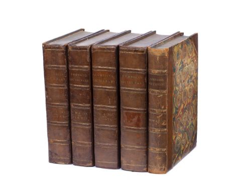 JOHNSON, Samuel, Dictionary of the English Language with corrections by Rev. H.J. Todd. 4 vols. 4to. London 1818. Longman, Hu