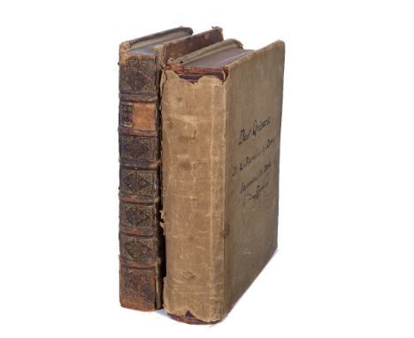 HOPE, Sir William, The Compleat Horseman, 2nd Ed. London 1717 with plates, contemporary calf, 4to. scuffed splits etc plus Th