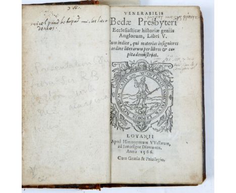 BEDE, Venerabilis Bedae Presbyteri Ecclesiasticae Historiae gentis Anglorium Libri V. Lovanii, apud Hieronymum, Wellaerum, 15