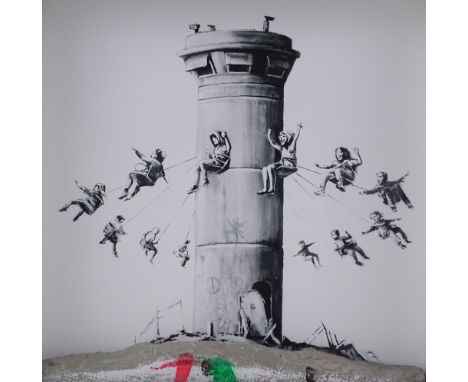 Banksy (British born 1974), The Walled Off Hotel, box set print with concrete relief element, in original frame, overall dime