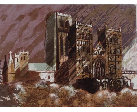 Norman Wade, screen print, Durham Cathedral, signed in pencil no. 87/100, image size 16" x 21", framed
