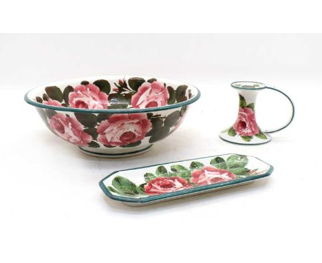 A Wemyss 'Cabbage Rose' pottery bowl, late 19th/ early 20th century, bearing painted and stamped marks to base, retailed by T