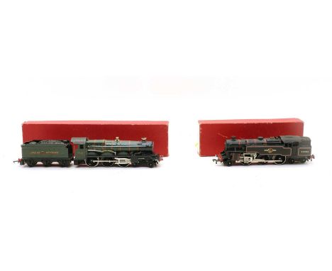 Two boxed Hornby dublo locomotives, the first 4.6.0 'Denbigh Castle' no. 2220, with Great Western tender, original instructio