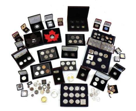 Coins, Great Britain &amp; World, a collection of coins comprising a 2014 One Dollar Fine Silver Proof High Relief coin, in c