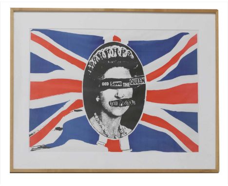 'GOD SAVE THE QUEEN',a Sex Pistols poster, 57 x 79cmCondition report: Some scattered light creases throughout.A little light 