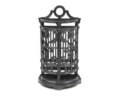 A stick stand, designed by Christopher Dresser for Coalbrookdale, re painted, numbered 261, and with Registration number, 425
