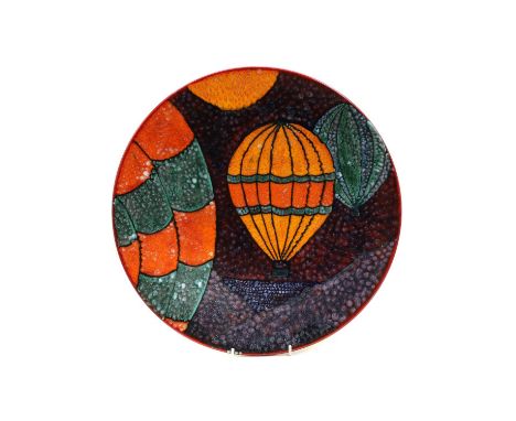 A Poole Studio 'Balloon' charger, decorated by Nicola Massarella, painted marks 'KK53 NY' with artist's monogram and printed 