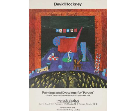 After David Hockney, Five posters, Paintings and Drawings for 'Parade', 1981, Riverside Studios Hammersmith in association wi