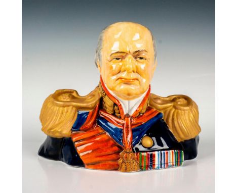 In the ceremonial uniform of the Lord Warden of the Cinque Ports. Hand painted, highly detailed portrait bust in navy blue an