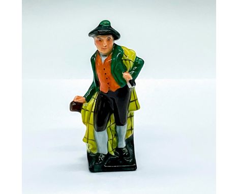 A miniature version of HN42. Green, brown, and yellow glaze of the Scottish poet. Doulton backstamp. Model no. 11 Artist: Ern