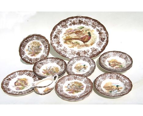 A Royal Worcester Palissy game series part dinner service to include a meat platter and bowls.Condition Reportno major damage