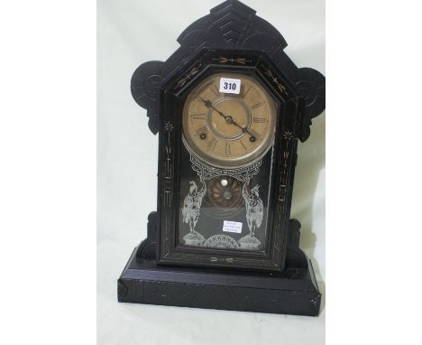 An American Pendulum Mantel Clock With Circular Dial