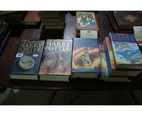 Seven J K Rowling Harry Potter Novels Including Two Hard Backed Editions
