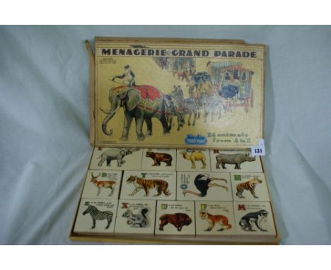 A 1950s Chad Valley Menagerie Grand Prix Parade Block Set