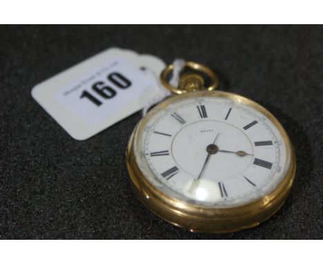 An 18 Carat Gold Encased Gents Pocket Watch With Stopwatch Button The Circular White Dial Numbered 48531