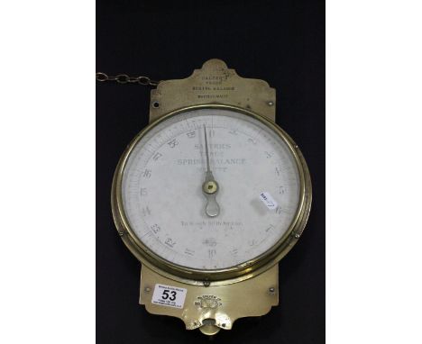 Large brass fronted set of Salters Trade Scales to weigh 30lb