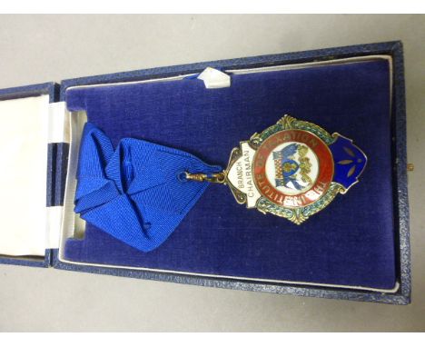 Cased hallmarked silver & enamel medal for the Institute of Taxation