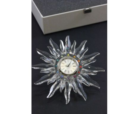 Boxed swarovski Silver Crystal Solaris Table Clock 7481 000 002