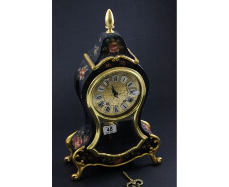 Zenith key wind hand painted wooden clock, model 511-11