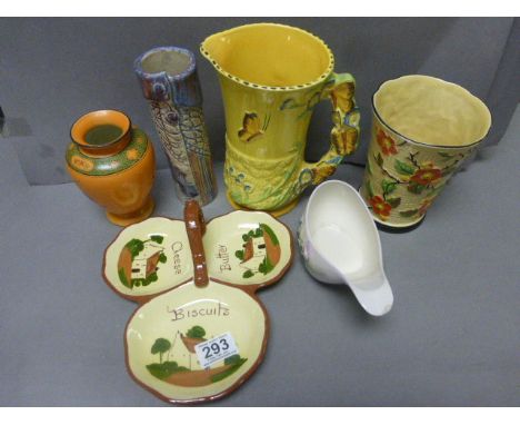 Group of six items of ceramics and pottery to include Shelly, Burleighware, Robin Wade, Carltonware, Torquayware and TF&S