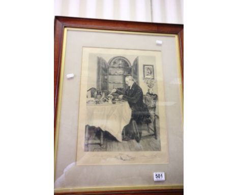 Framed & glazed black and white print signed to the margin in pencil by the artist W Dendy Sadler