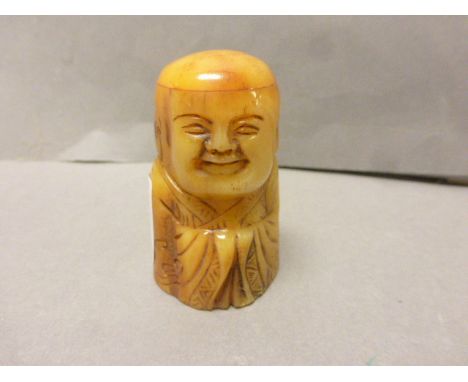 Bone netsuke of a Buddha