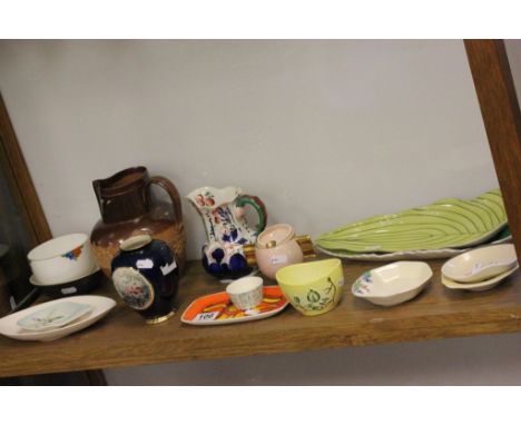 Collection of mixed ceramics to include 12 items of Carlton Ware, Two items of Poole pottery and two jugs including a Doulton