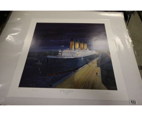 Ltd Edition Titanic print By Dawn's Early Light signed by Artist in pencil to margin