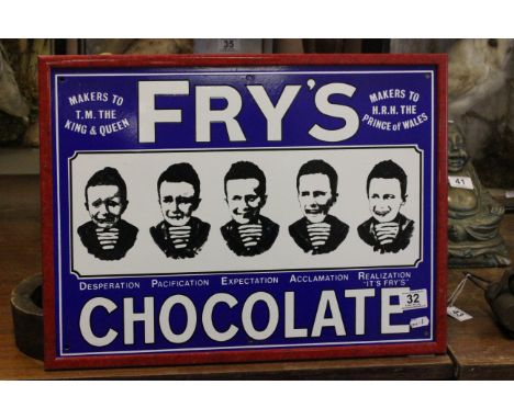 Reproduction Fry's Chocolate enamel sign