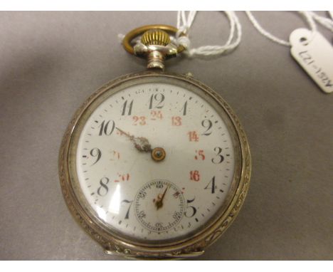 Vintage hallmarked silver pocket watch with 24 hour dial