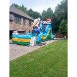 BEACH CAMPER 17 FT DUAL LANE SLIDE Jump Orange Inflatable Grade A no blower Recent Purchase