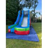 Retro 15' Single Lane Water Slide Ninja Inflatable Grade D blower tube torn no blower