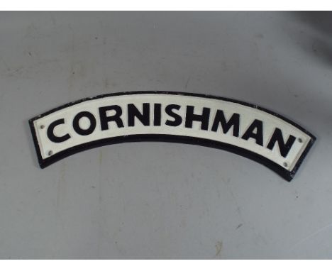 A Cast Metal Reproduction Engine Plate, Cornish Man (Plus VAT). 