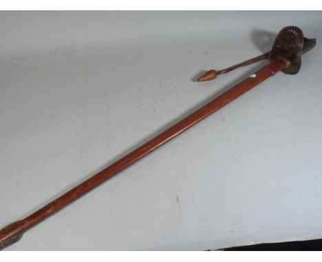 An Edwardian Officers Sword by Baston London with Etched Blade Numbered 3051, Shagreen Grip and Leather Scabbard. 