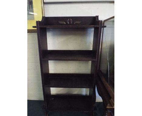 An Oak Three Shelf Open Bookcase.