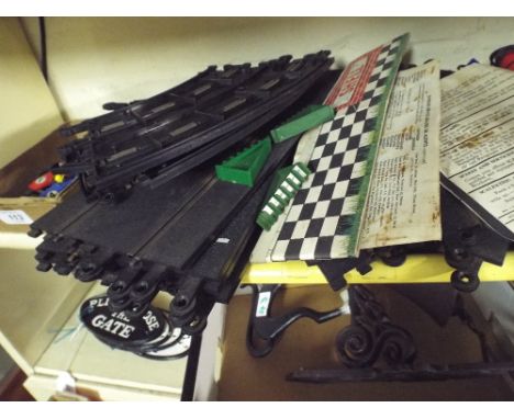 A Collection of Scalextric Track, Barriers, Cars Etc. 