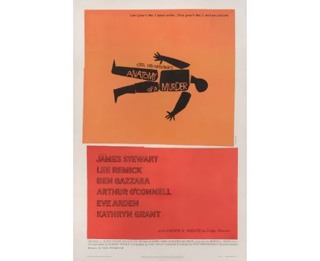 Anatomy of a Murder (1959) . Original US poster . Saul Bass (1920-1996). . Unframed: 41 x 27 in. (104 x 69 cm). . Linen backe