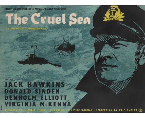 The Cruel Sea (1953) . Original British poster, style A . Artist: Colin Walklin (dates unknown). . Unframed: 30 x 40 in. (76 