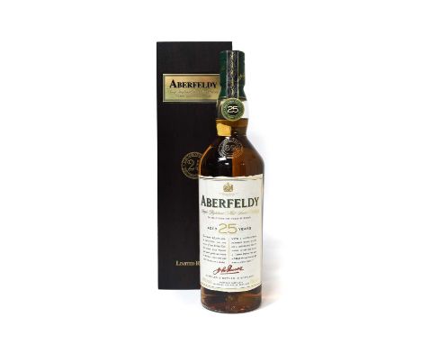 Aberfeldy 25 Year Old Single Highland Malt Scotch Whisky, 40% vol 70cl, in original wooden presentation case (one bottle)