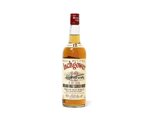 Inchgower 12 Year Old Highland Malt Scotch Whisky, "From The House Of Bell's", 1970s bottling, 70º proof, 26 2/3 fl. ozs. (on