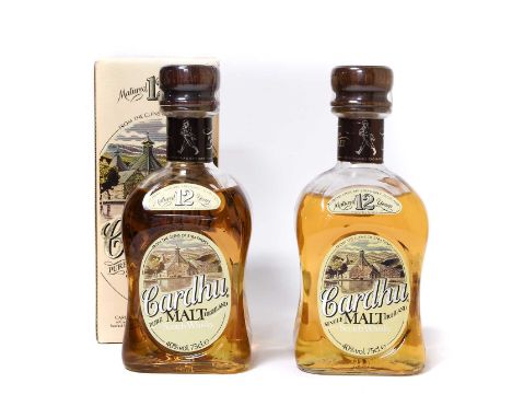 Cardhu 12 Year Old Single Malt Highland Scotch Whisky, 1980s bottling, 40% vol 75cl (two bottles)