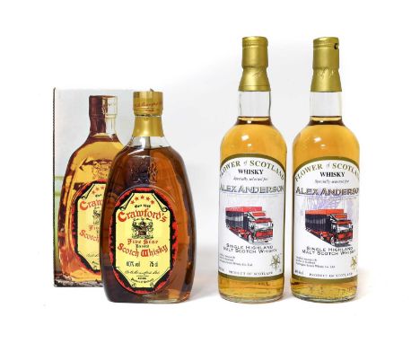 Crawford's Five Star Blended Scotch Whisky, 40% vol 75cl (one bottle), Flower of Scotland for Alex Alexander Single Highland 