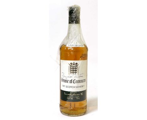 House Of Commons 12 Years Old Scotch Whisky, 1980s bottling, Signed by Margaret Thatcher, 40% vol 75cl (one bottle)