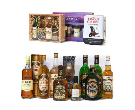 Glenfiddich Pure Malt Scotch Whisky, 40% and 70º proof (one 37.5cl bottle, one 75cl bottle and one 26 2/3 fl. ozs. bottle), W