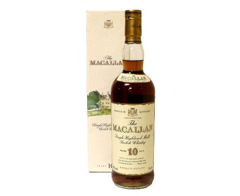 Macallan 10 Year Old Single Highland Malt Scotch Whisky, 1980s bottling, 40% vol 75cl, in original cardboard sleeve (one bott
