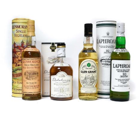 Glen Grant 5 Years Old Pure Malt Scotch Whisky, 40% vol 70cl (one bottle), Dalwhinnie 15 Years Old Single Highland Malt Scotc
